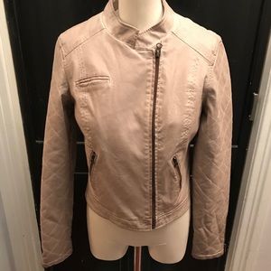 Free People Faux Leather Jacked in Stone Size 4